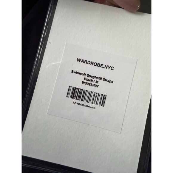 WARDROBE.NYC Black Spaghetti Strap Swimsuit Size Medium NEW NWT - Picture 2 of 5